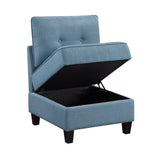9557BUE-AC Armless Chair with Storage from Homelegance - Luna Furniture