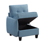 9557BUE-C1A Chair with One Arm and Storage from Homelegance - Luna Furniture