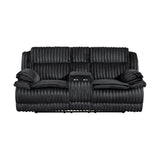 Goodland Black Double Reclining Love Seat with Center Console from Homelegance - Luna Furniture
