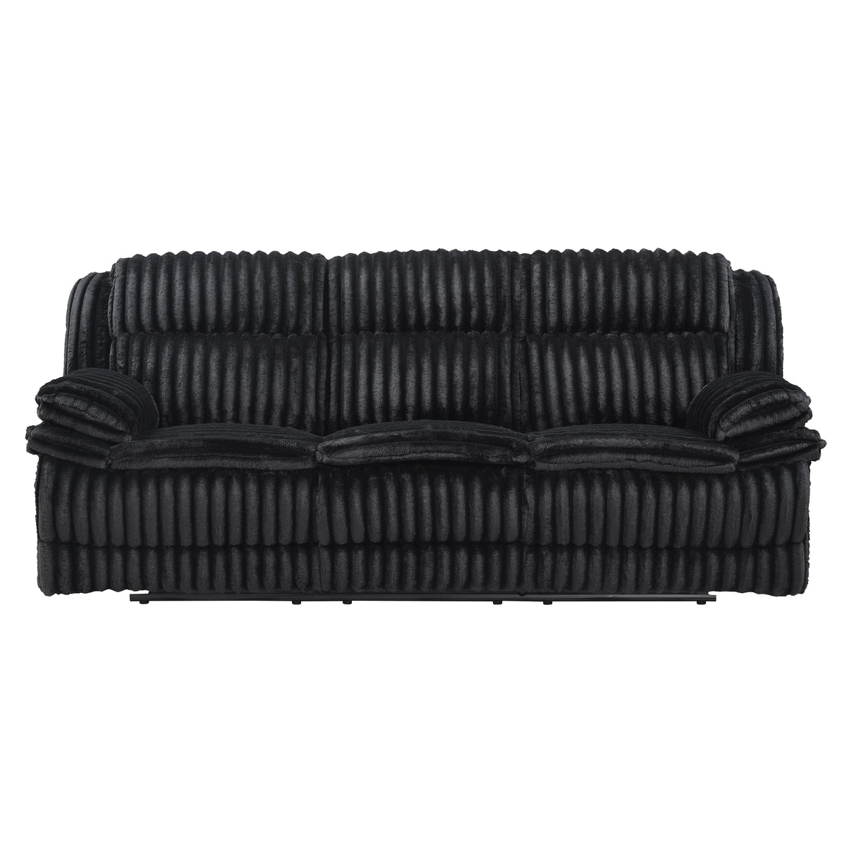 Goodland Black Double Reclining Love Seat with Center Console from Homelegance - Luna Furniture
