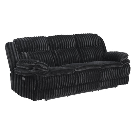 Goodland Black Double Reclining Love Seat with Center Console from Homelegance - Luna Furniture