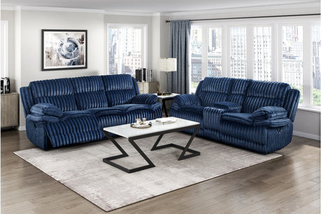 Goodland Blue Double Reclining Sofa from Homelegance - Luna Furniture