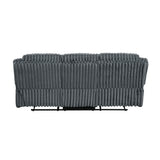 Goodland Gray Double Reclining Loveseat with Center Console from Homelegance - Luna Furniture