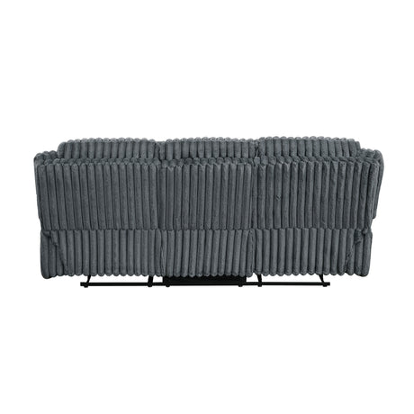 Goodland Gray Double Reclining Loveseat with Center Console from Homelegance - Luna Furniture