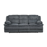 Goodland Gray Double Reclining Loveseat with Center Console from Homelegance - Luna Furniture