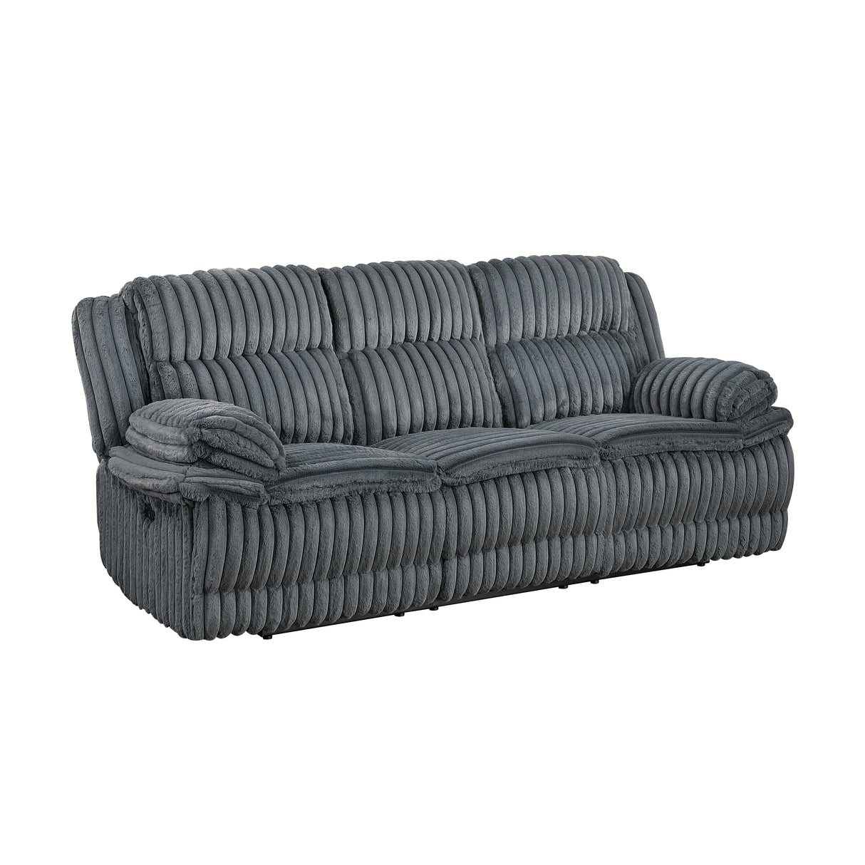 Goodland Gray Double Reclining Loveseat with Center Console from Homelegance - Luna Furniture