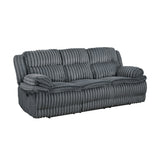 Goodland Gray Double Reclining Loveseat with Center Console from Homelegance - Luna Furniture