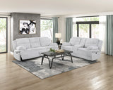 Goodland Gray Double Reclining Loveseat with Center Console from Homelegance - Luna Furniture