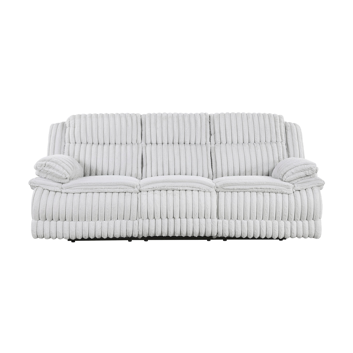 Goodland Gray Double Reclining Loveseat with Center Console from Homelegance - Luna Furniture