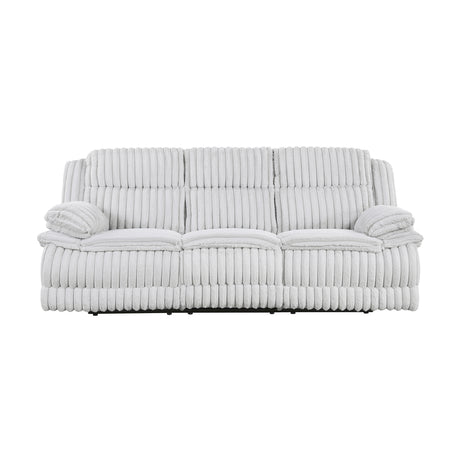 Goodland Gray Double Reclining Loveseat with Center Console from Homelegance - Luna Furniture