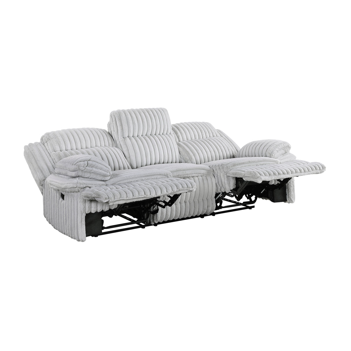 Goodland Gray Double Reclining Loveseat with Center Console from Homelegance - Luna Furniture