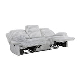 Goodland Gray Double Reclining Loveseat with Center Console from Homelegance - Luna Furniture