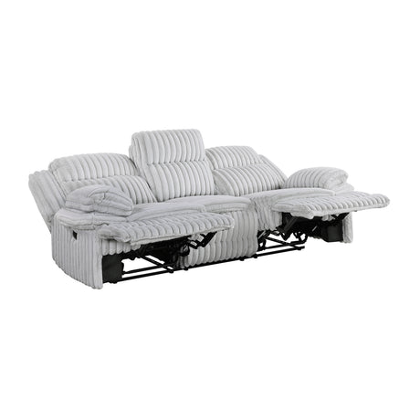 Goodland Gray Double Reclining Loveseat with Center Console from Homelegance - Luna Furniture