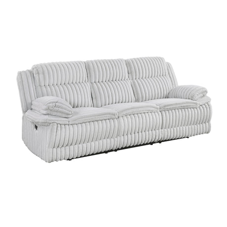 Goodland Gray Double Reclining Loveseat with Center Console from Homelegance - Luna Furniture