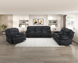 Goodland Black Double Reclining Love Seat with Center Console from Homelegance - Luna Furniture