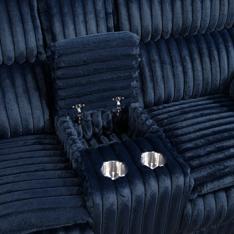 Goodland Blue Double Reclining Living Room Set from Homelegance - Luna Furniture