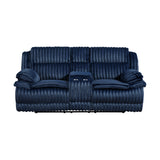 Goodland Blue Double Reclining Loveseat with Center Console from Homelegance - Luna Furniture