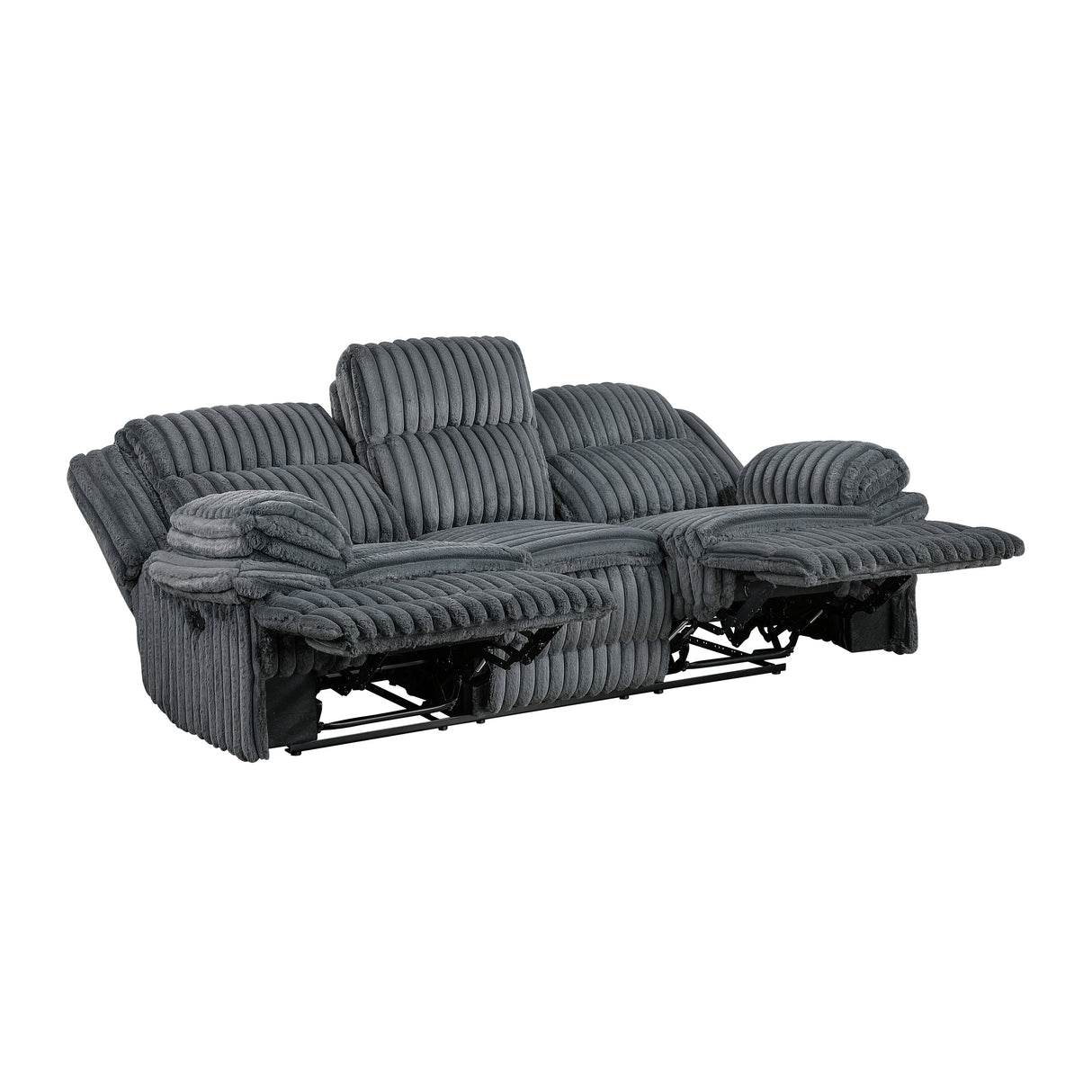 Goodland Dark Gray Double Reclining Living Room Set from Homelegance - Luna Furniture