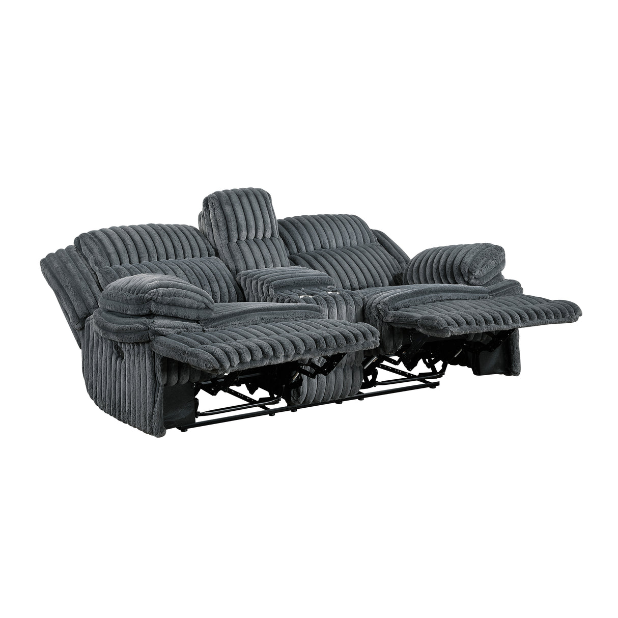 Goodland Dark Gray Double Reclining Living Room Set from Homelegance - Luna Furniture