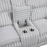 Goodland Gray Double Reclining Loveseat with Center Console from Homelegance - Luna Furniture