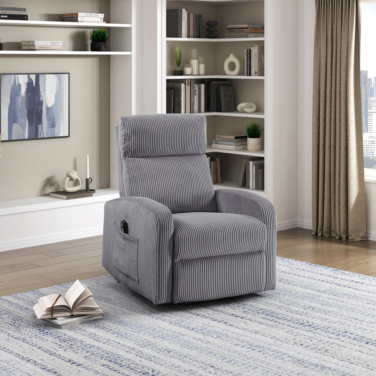 Parsons Dark Gray Power Lift Chair from Homelegance - Luna Furniture