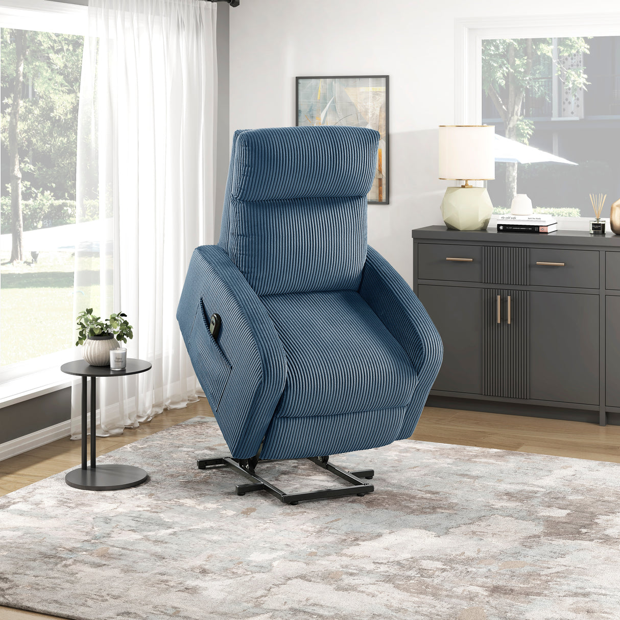 Parsons Midnight Blue Power Lift Chair from Homelegance - Luna Furniture