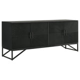 Riddell Matte Black 4-door Wood Reeding Accent Cabinet from Coaster - Luna Furniture