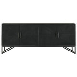 Riddell Matte Black 4-door Wood Reeding Accent Cabinet from Coaster - Luna Furniture