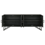 Riddell Matte Black 4-door Wood Reeding Accent Cabinet from Coaster - Luna Furniture