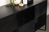 Riddell Matte Black 4-door Wood Reeding Accent Cabinet from Coaster - Luna Furniture