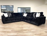 Vitaliy Black Corduroy Secional from Happy Homes - Luna Furniture