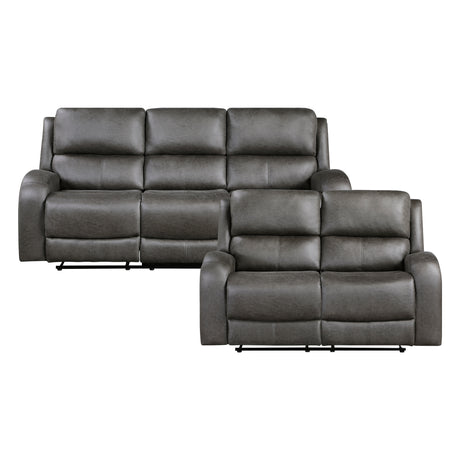 Pagosa Gray 2-Piece Double Reclining Set from Homelegance - Luna Furniture