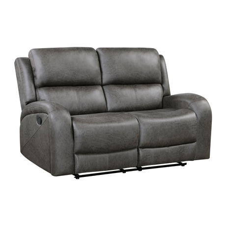 Pagosa Gray Double Reclining Loveseat from Homelegance - Luna Furniture