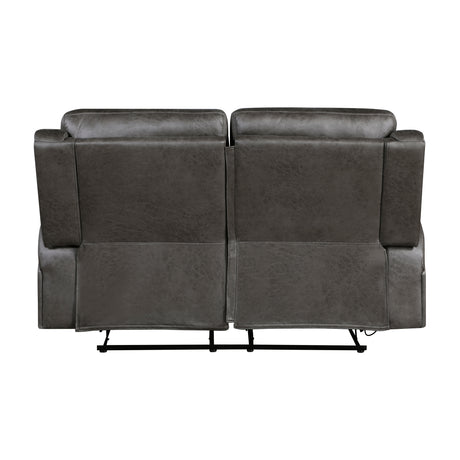 Pagosa Gray Double Reclining Loveseat from Homelegance - Luna Furniture