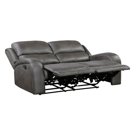 Pagosa Gray Double Reclining Loveseat from Homelegance - Luna Furniture