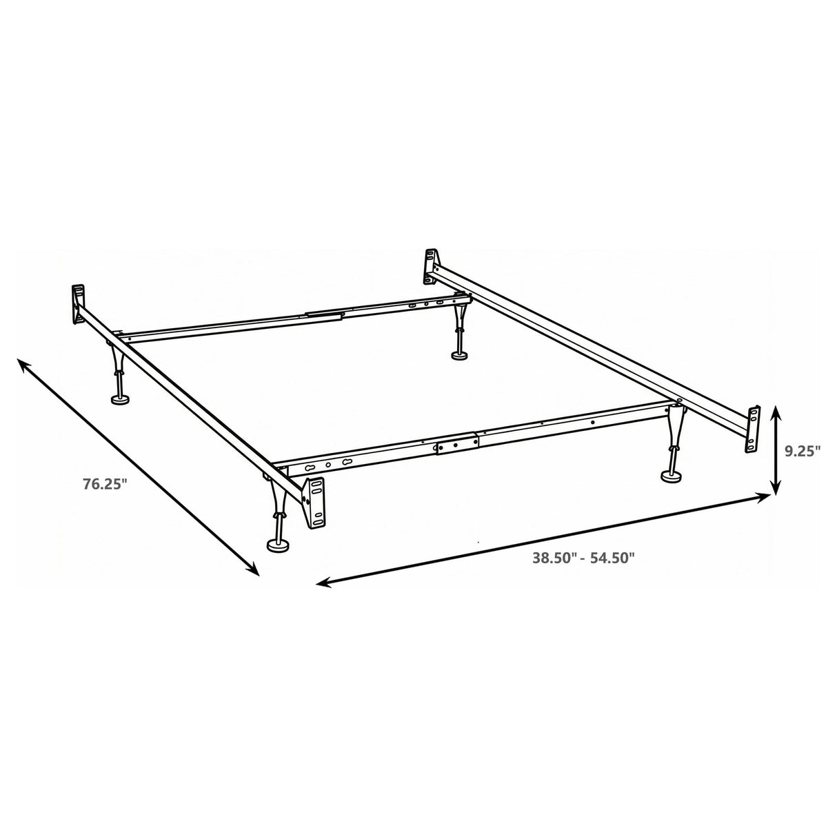 Esme Black Twin/Full Bed Frame from Coaster - Luna Furniture