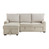 Gallatin Beige 2-Piece Sectional with Left Chaise, Pull-out Bed and Hidden Storage from Homelegance - Luna Furniture