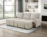 Gallatin Beige 2-Piece Sectional with Left Chaise, Pull-out Bed and Hidden Storage from Homelegance - Luna Furniture