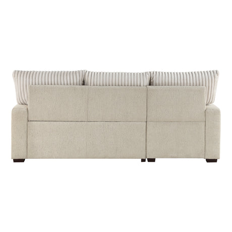 Gallatin Beige 2-Piece Sectional with Left Chaise, Pull-out Bed and Hidden Storage from Homelegance - Luna Furniture