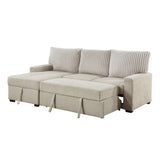 Gallatin Beige 2-Piece Sectional with Left Chaise, Pull-out Bed and Hidden Storage from Homelegance - Luna Furniture