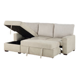 Gallatin Beige 2-Piece Sectional with Left Chaise, Pull-out Bed and Hidden Storage from Homelegance - Luna Furniture