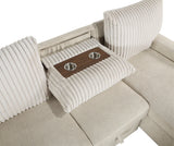 Gallatin Beige 2-Piece Sectional with Right Chaise, Pull-out Bed and Hidden Storage from Homelegance - Luna Furniture