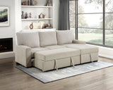 Gallatin Beige 2-Piece Sectional with Right Chaise, Pull-out Bed and Hidden Storage from Homelegance - Luna Furniture