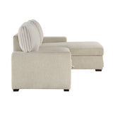 Gallatin Beige 2-Piece Sectional with Right Chaise, Pull-out Bed and Hidden Storage from Homelegance - Luna Furniture