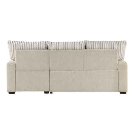 Gallatin Beige 2-Piece Sectional with Right Chaise, Pull-out Bed and Hidden Storage from Homelegance - Luna Furniture