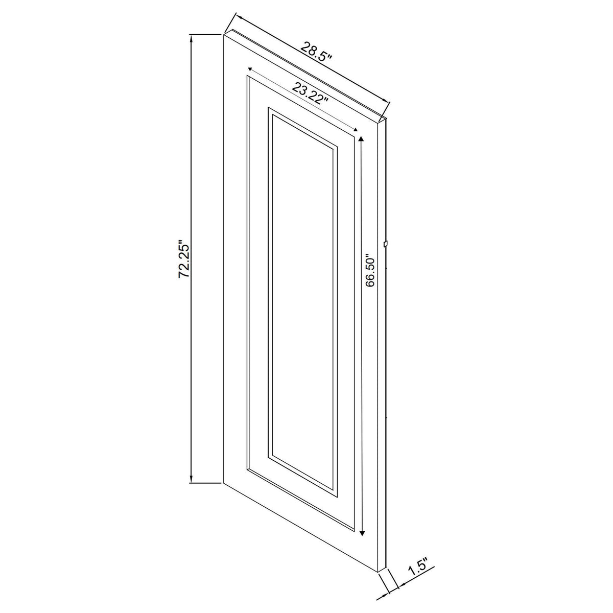 Nordio White 72" LED Full-Length Floor Mirror from Coaster - Luna Furniture