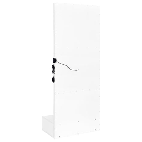 Spector White High Gloss 1-Drawer Lighted Full-Length Floor Mirror from Coaster - Luna Furniture