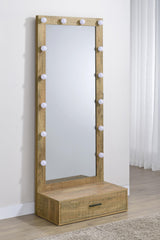 Spector Mango 1-Drawer Lighted Full-Length Floor Mirror from Coaster - Luna Furniture