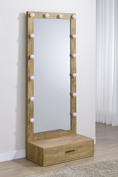 Spector Mango 1-Drawer Lighted Full-Length Floor Mirror from Coaster - Luna Furniture
