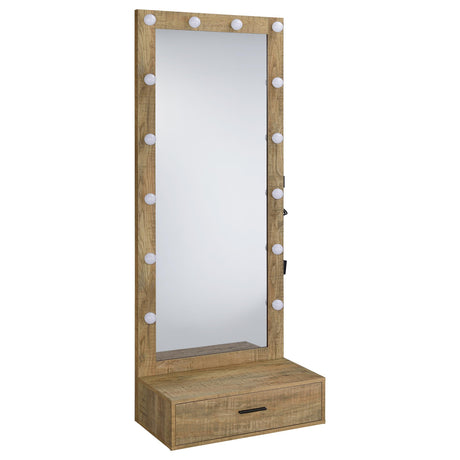 Spector Mango 1-Drawer Lighted Full-Length Floor Mirror from Coaster - Luna Furniture